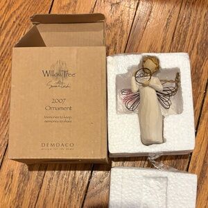 Willow Tree Angel Ornament with White Gown and Gold Hair